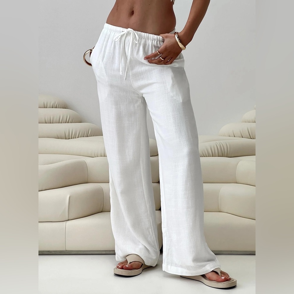 Parklea Linen Blend Pants Princess Polly White Wide Leg Pants